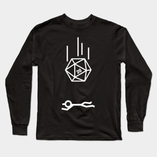 Funny D20 Critical Hit Accident Meme Tabletop RPG Gaming Long Sleeve T-Shirt